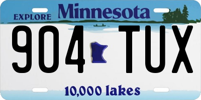 MN license plate 904TUX