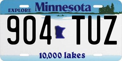 MN license plate 904TUZ