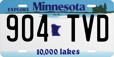 MN license plate 904TVD