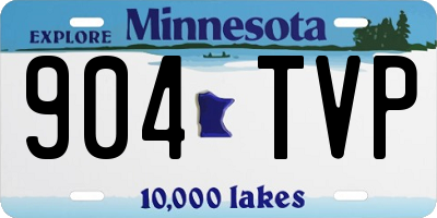 MN license plate 904TVP