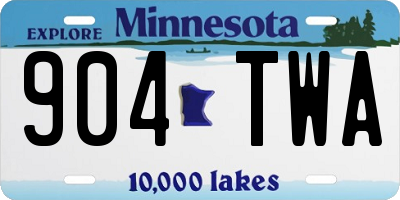 MN license plate 904TWA