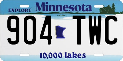 MN license plate 904TWC