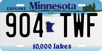 MN license plate 904TWF