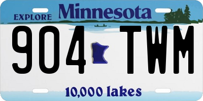 MN license plate 904TWM