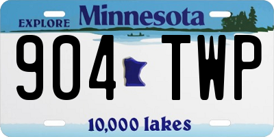 MN license plate 904TWP