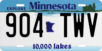 MN license plate 904TWV