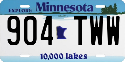 MN license plate 904TWW