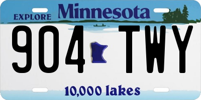 MN license plate 904TWY