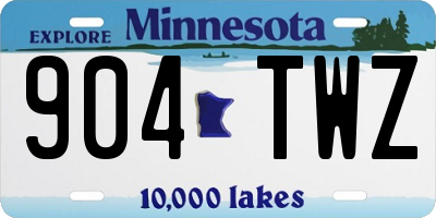 MN license plate 904TWZ