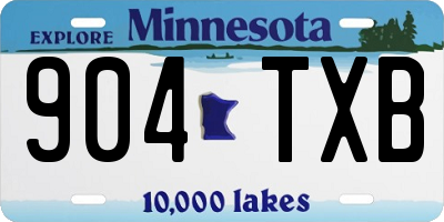 MN license plate 904TXB