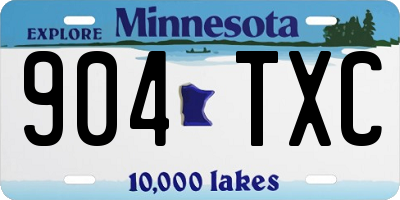 MN license plate 904TXC