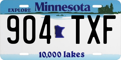 MN license plate 904TXF