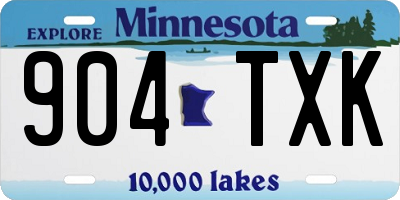 MN license plate 904TXK