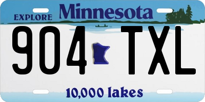 MN license plate 904TXL