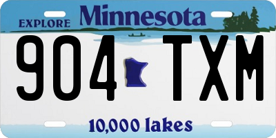 MN license plate 904TXM