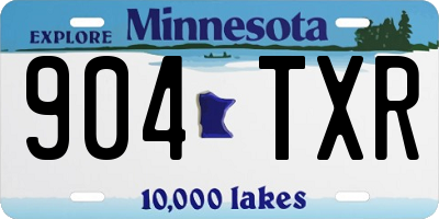 MN license plate 904TXR