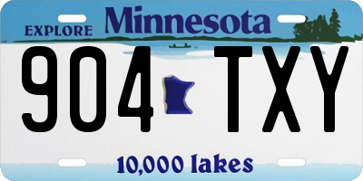 MN license plate 904TXY