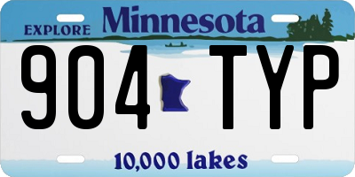 MN license plate 904TYP