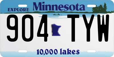 MN license plate 904TYW