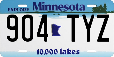 MN license plate 904TYZ