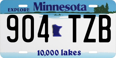 MN license plate 904TZB