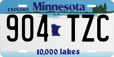 MN license plate 904TZC