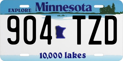 MN license plate 904TZD