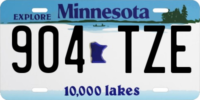 MN license plate 904TZE