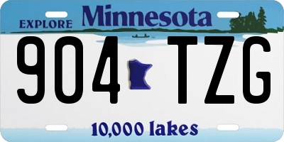 MN license plate 904TZG