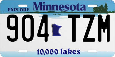 MN license plate 904TZM