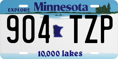 MN license plate 904TZP