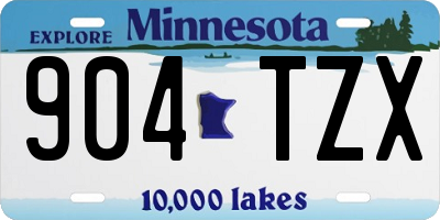 MN license plate 904TZX