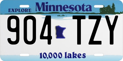 MN license plate 904TZY