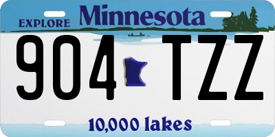 MN license plate 904TZZ