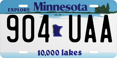 MN license plate 904UAA