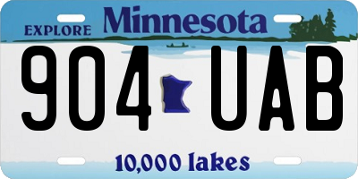 MN license plate 904UAB