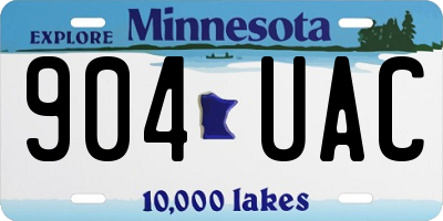 MN license plate 904UAC