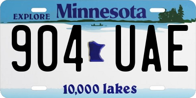 MN license plate 904UAE
