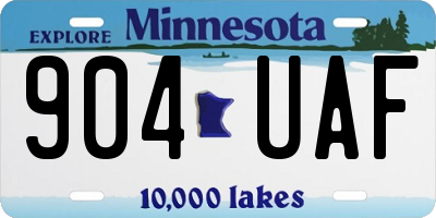 MN license plate 904UAF