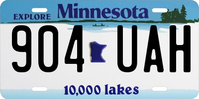 MN license plate 904UAH