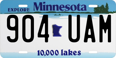 MN license plate 904UAM