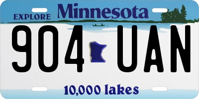 MN license plate 904UAN
