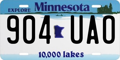 MN license plate 904UAO