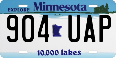 MN license plate 904UAP