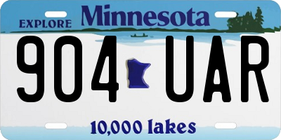 MN license plate 904UAR