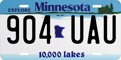 MN license plate 904UAU