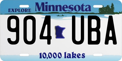 MN license plate 904UBA