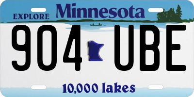 MN license plate 904UBE