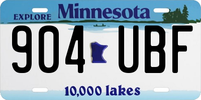 MN license plate 904UBF