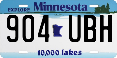 MN license plate 904UBH
